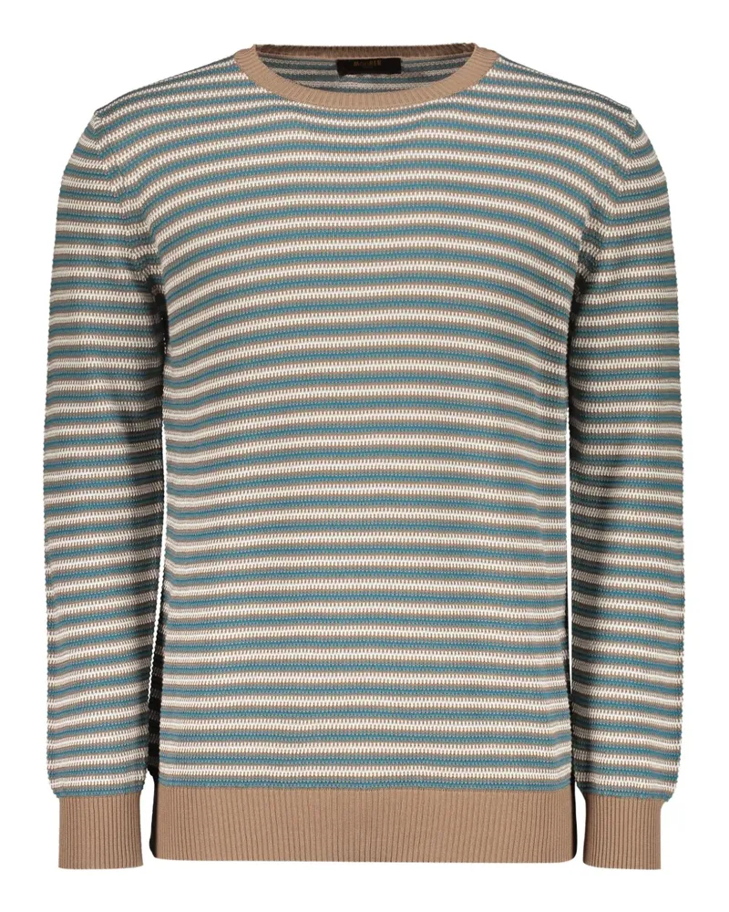 MOORER Gestreifter Pullover - Blau Blau