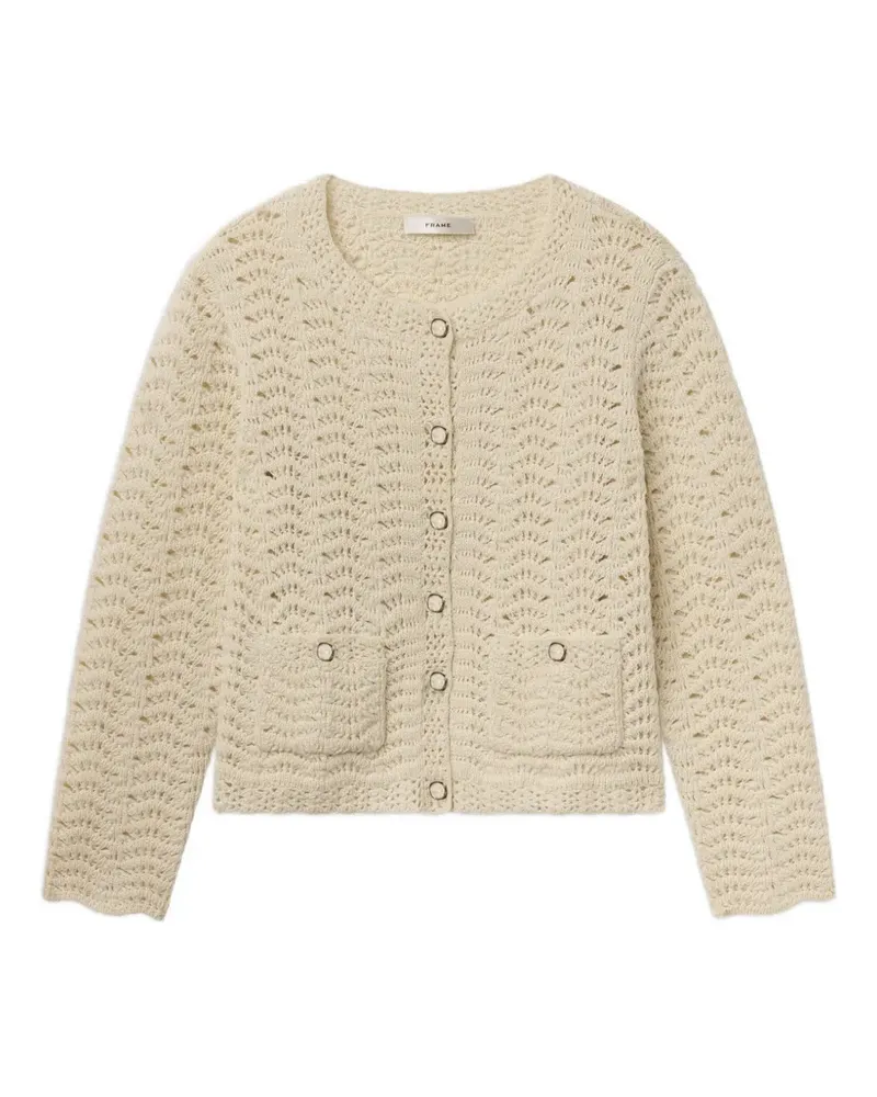 Frame Denim The Chevron knit cardigan - Nude Nude