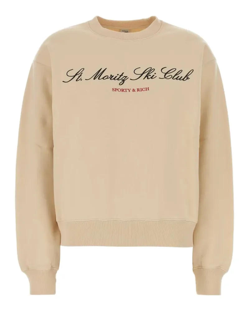SPORTY & RICH St. Moritz Ski Club Sweatshirt mit Logo-Print - Nude Nude