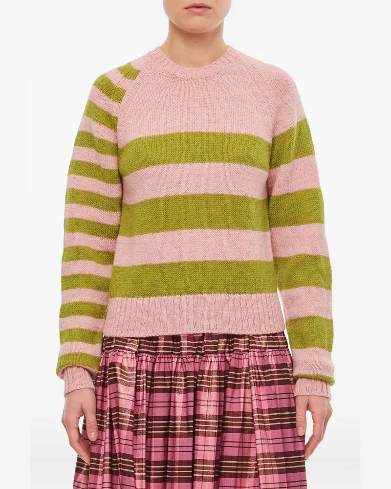 Molly Goddard Gestreifter Pullover mit Raglanärmeln - Rosa Rosa