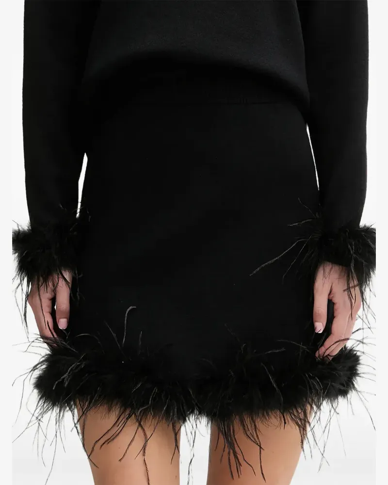 Never Fully Dressed feather trim skirt - Schwarz Schwarz
