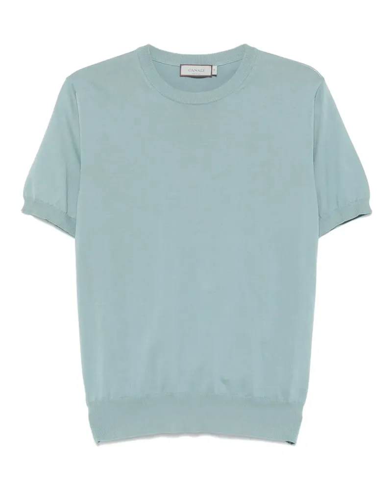 Canali Gestricktes T-Shirt - Blau Blau