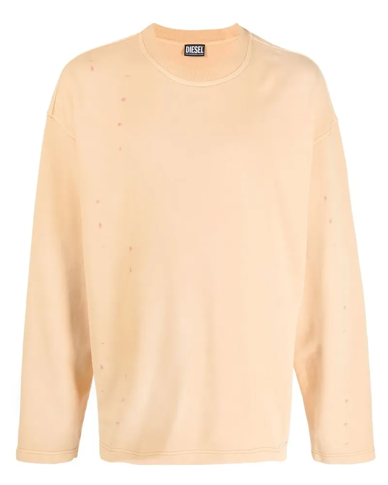 Diesel Pullover im Distressed-Look - Orange Orange