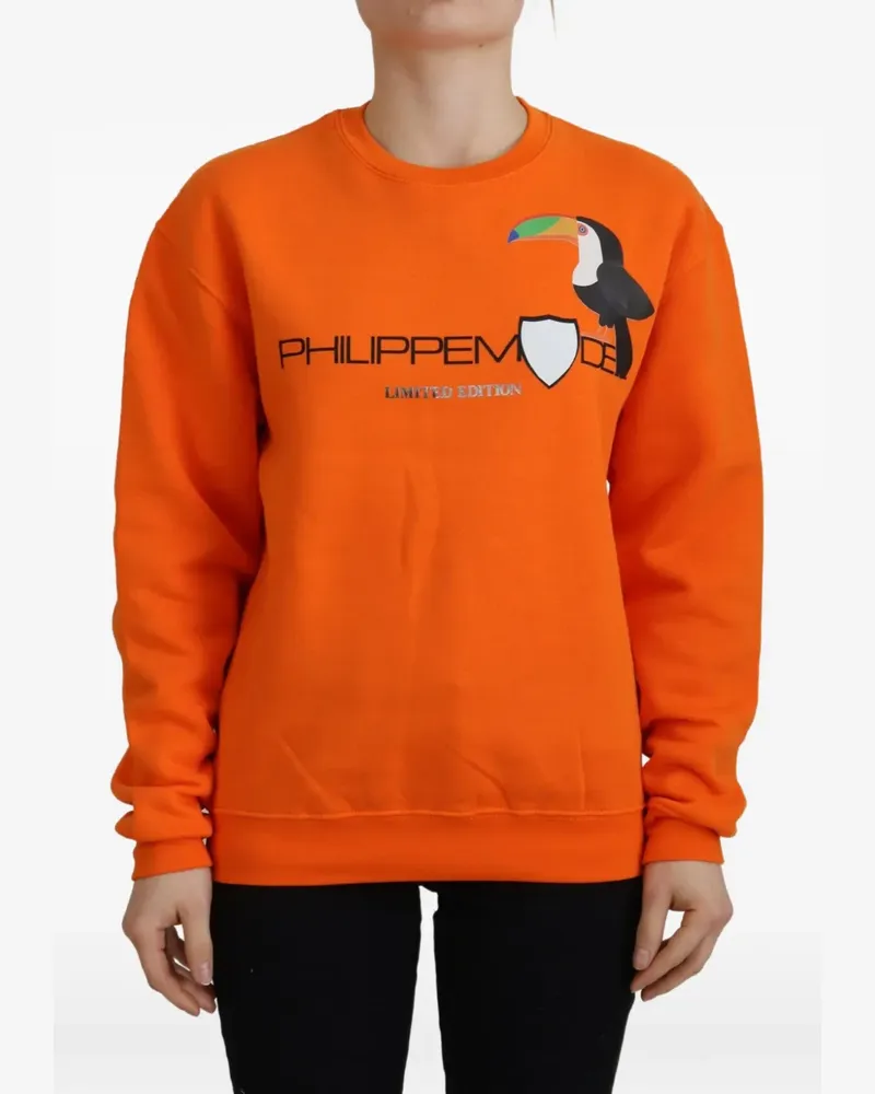 Philippe Model Sweatshirt mit Tukan-Print - Orange Orange