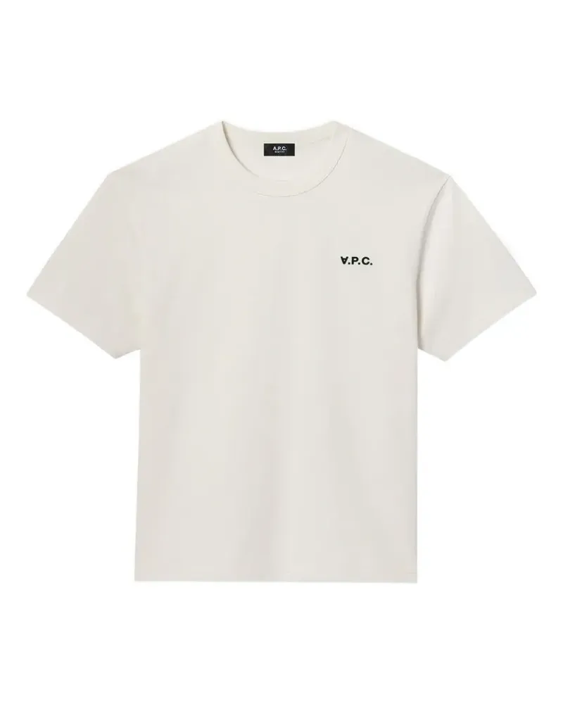 A.P.C. T-Shirt mit Logo-Detail - Weiß Weiß