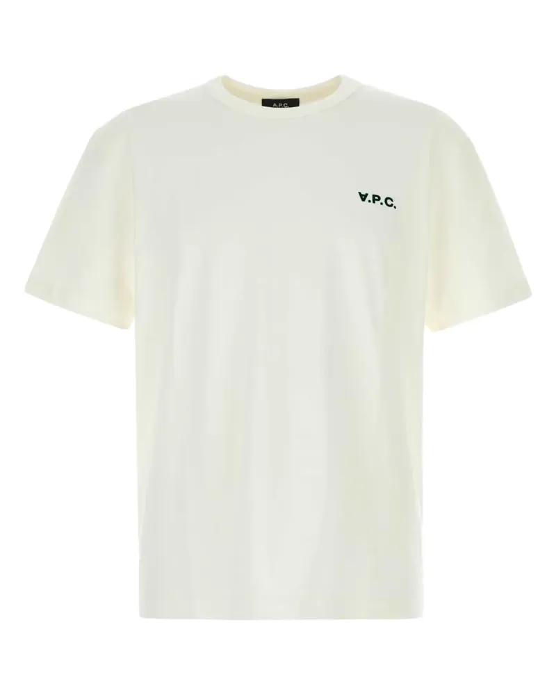 A.P.C. T-Shirt mit Logo-Detail - Weiß Weiß