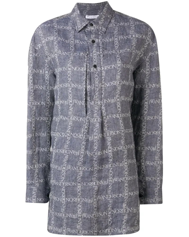 J.W.Anderson Tunikahemd mit Logo - Blau Blau