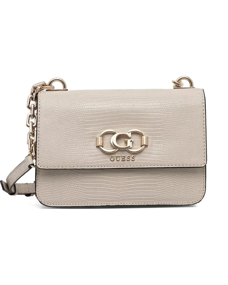 Guess Salinge Umhängetasche mit geprägtem Kettenriemen - Nude Nude