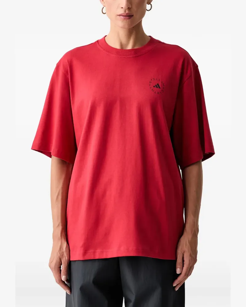 adidas T-Shirt mit Logo-Print - Rot Rot