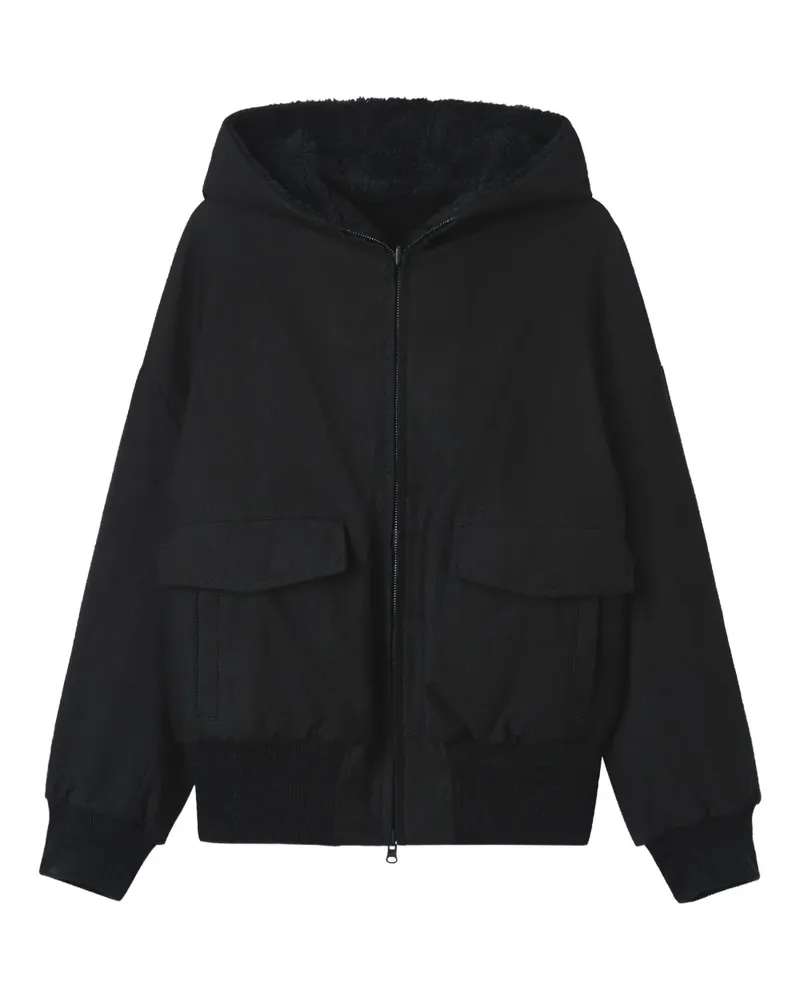 Yohji Yamamoto Kapuzenjacke mit Taschen - Schwarz Schwarz