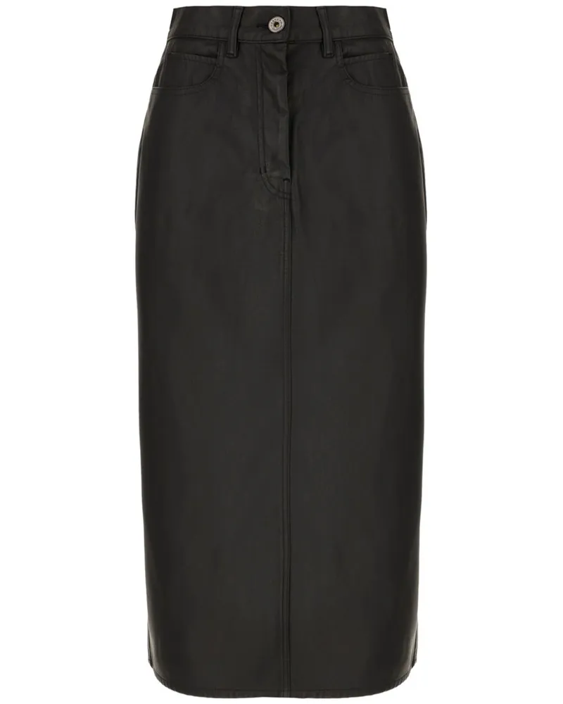 Max Mara Rock aus synthetischem Leder - Schwarz Schwarz