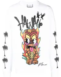 Philipp Plein Sweatshirt mit Hawaii-Print Weiß