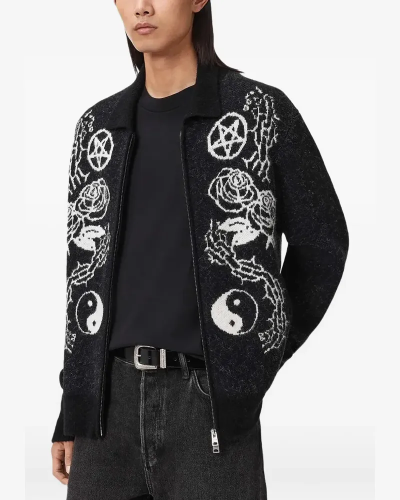 AllSaints zip-fastening cardigan - Schwarz Schwarz