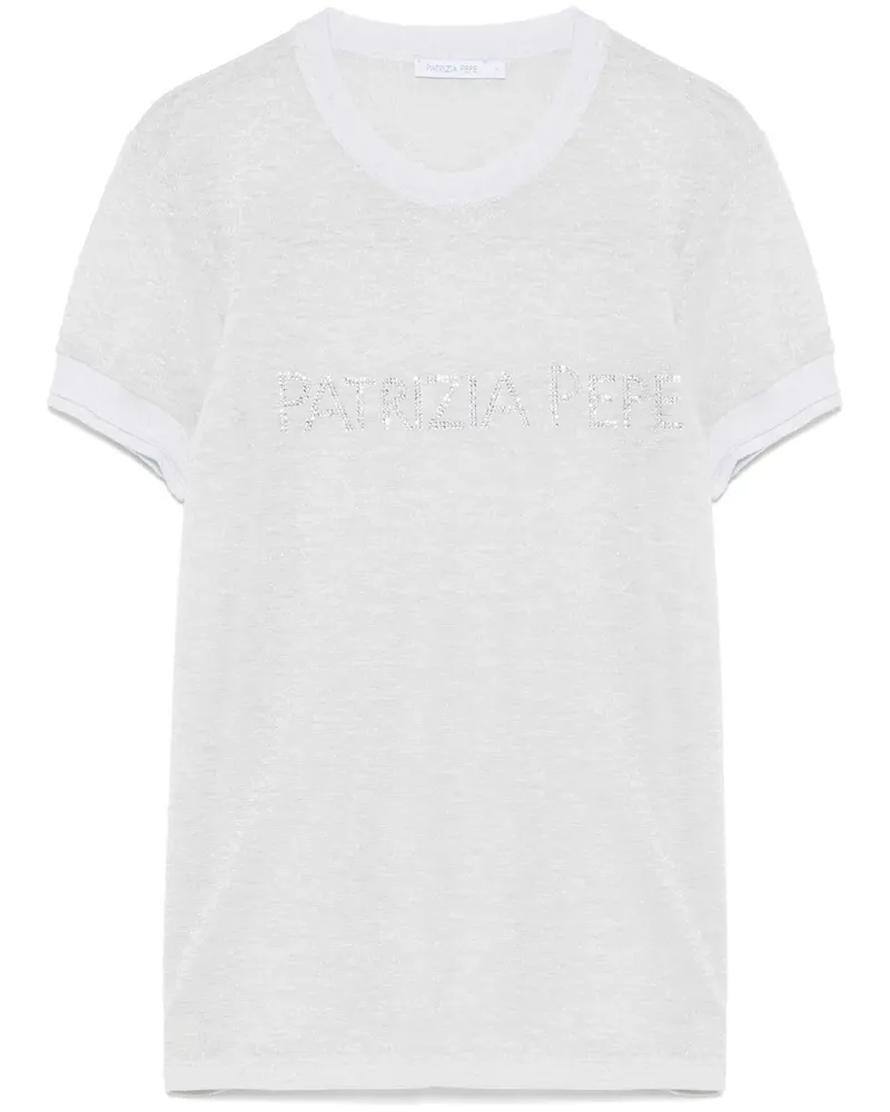Patrizia Pepe T-Shirt mit Logo-Patch - Grau Grau