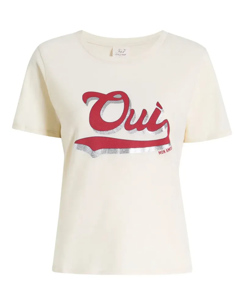 Cinq à Sept Oui Mon Amour Shrunken T-shirt - Nude Nude