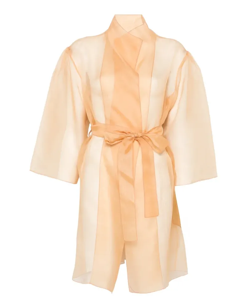 Antonelli Firenze sheer belted coat - Nude Nude