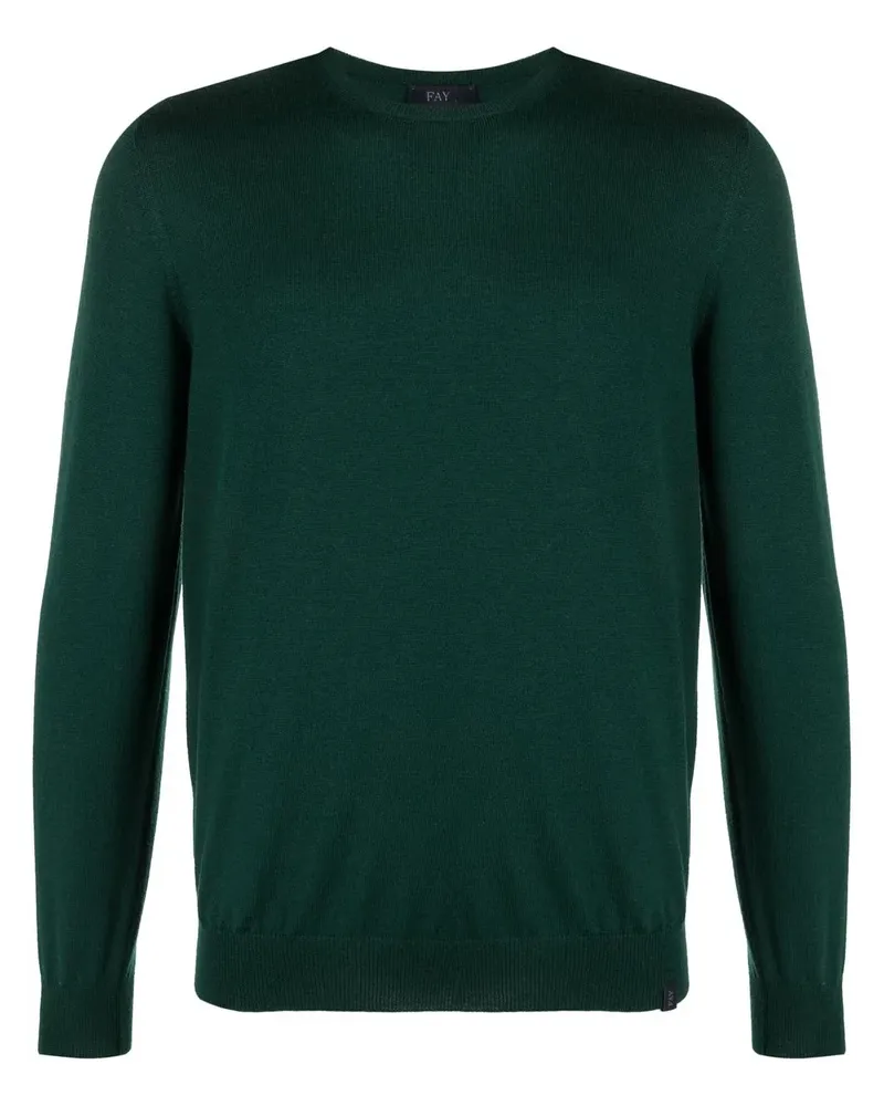 Fay Fein gestrickter Pullover - Grün Grün