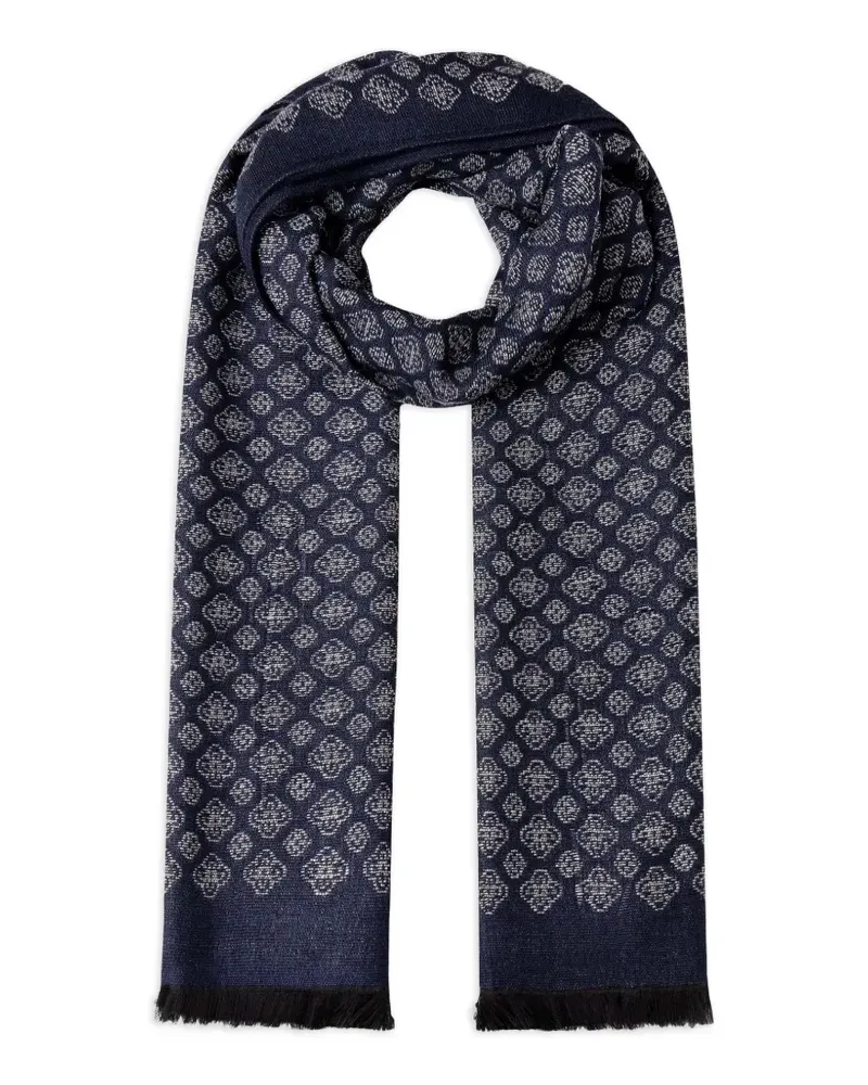 Hackett Schal mit Kachelmuster - Grau Grau
