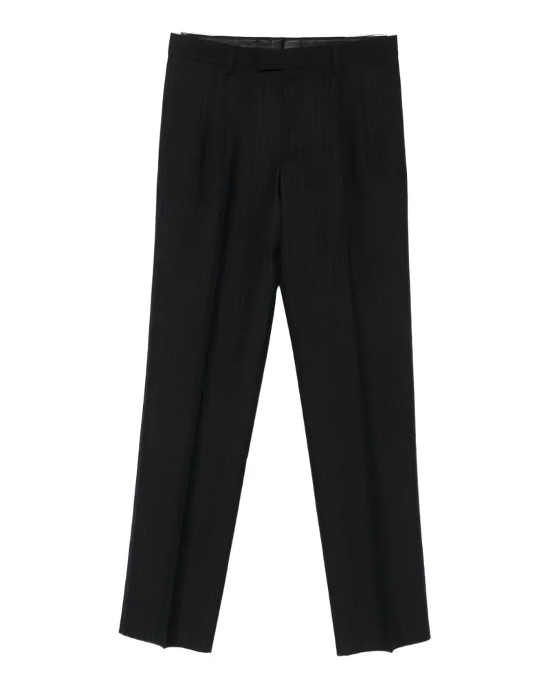 LARDINI pinstripe-pattern pleated tailored trousers - Schwarz Schwarz