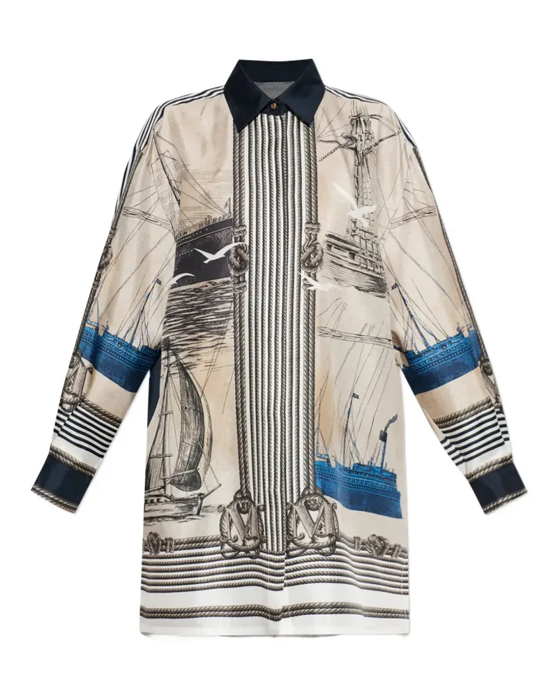Max Mara Hemd mit nautischem Print - Nude Nude