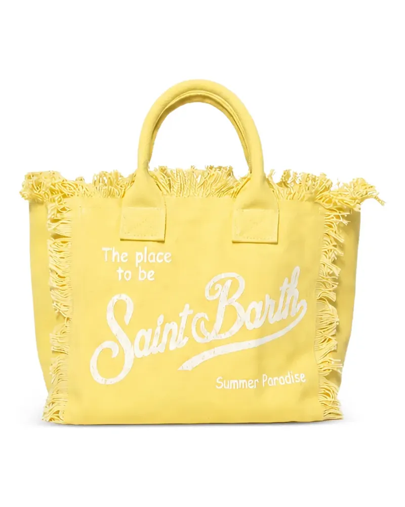 MC2 Saint Barth Colette Strandtasche mit Fransen - Gelb Gelb