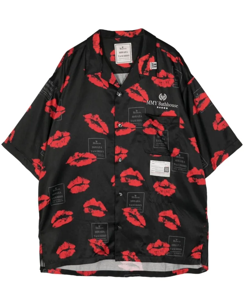MIHARAYASUHIRO Hemd mit grafischem Print - Schwarz Schwarz