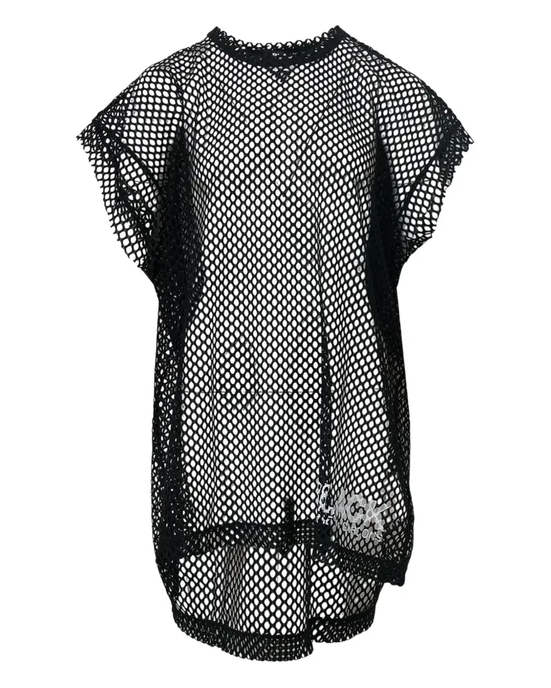 Comme des Garçons mesh-panelling T-shirt - Schwarz Schwarz