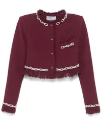 Giuseppe di Morabito Cropped-Jacke mit Kristallkette Violett