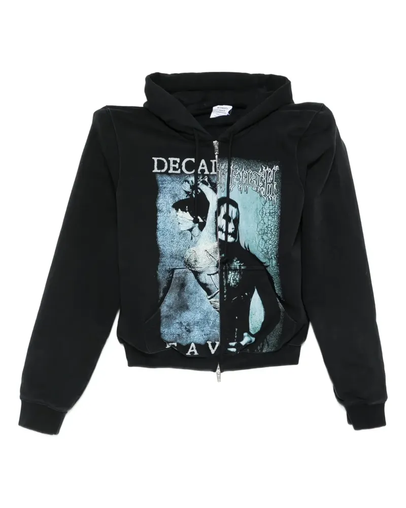 VETEMENTS Kapuzenjacke mit grafischem Print - Schwarz Schwarz