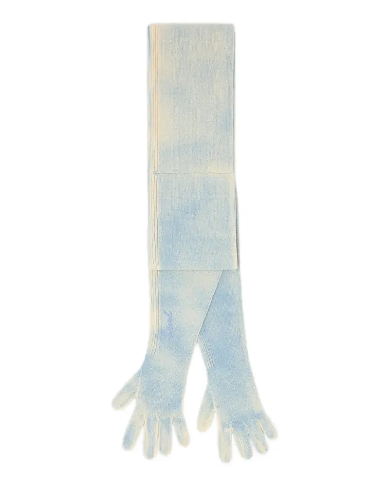 Diesel hybrid glove-scarf in two-tone wool - Blau Blau