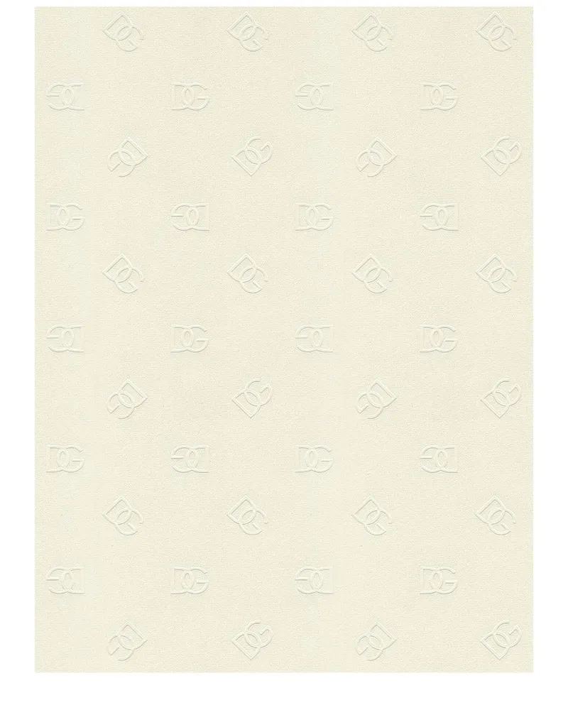 Dolce & Gabbana Tapete mit Monogramm-Print - Weiß Weiß