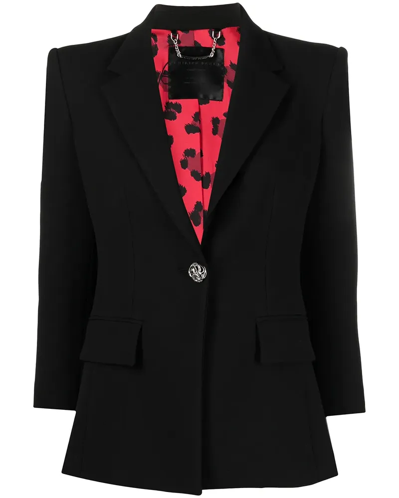 Philipp Plein Schmaler Blazer - Schwarz Schwarz