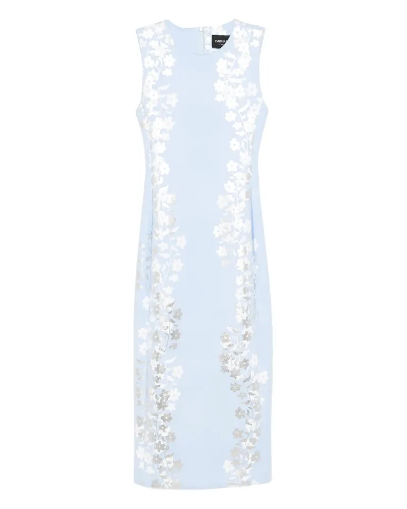 Cynthia Rowley Midikleid mit Blumen-Print - Blau Blau
