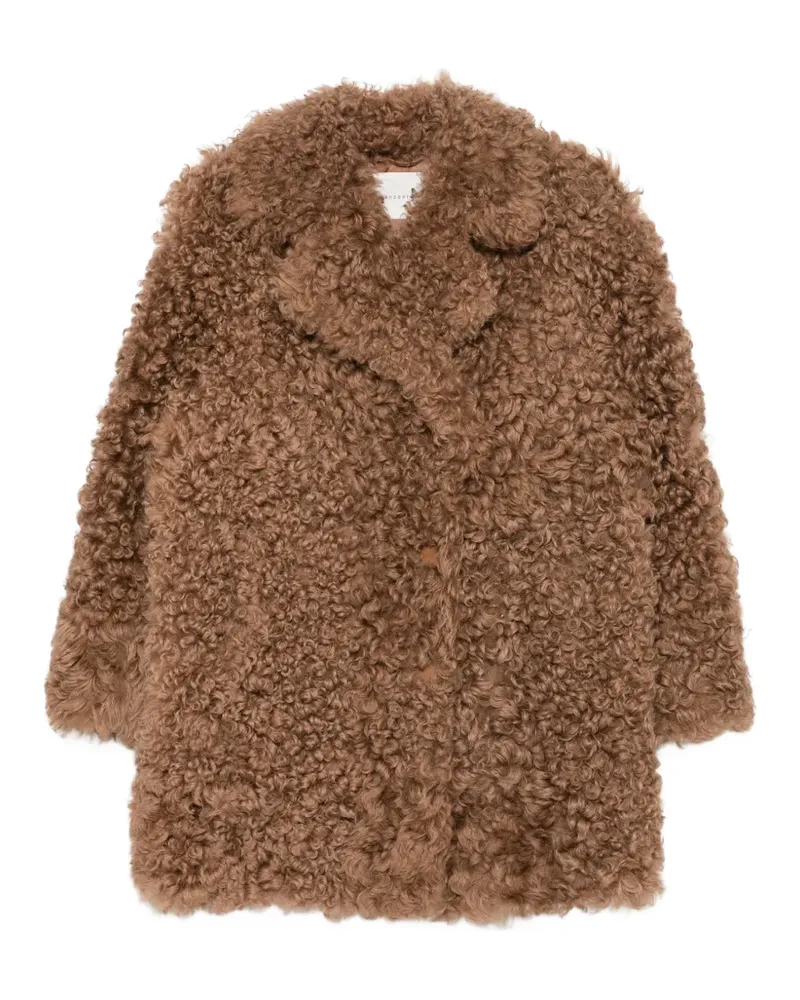 Manzoni 24 curly-shearling coat - Braun Braun