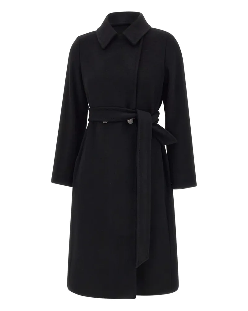 Max Mara Mantel mit Gürtel - Schwarz Schwarz