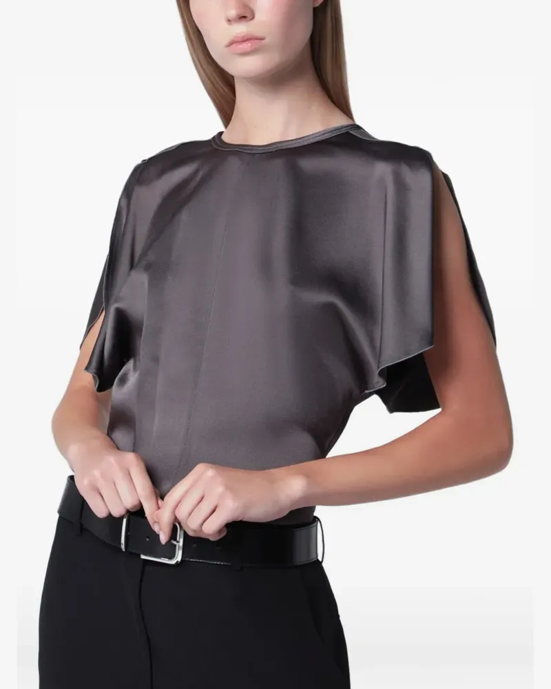 Victoria Beckham Bela Bluse mit Drapierung - Grau Grau