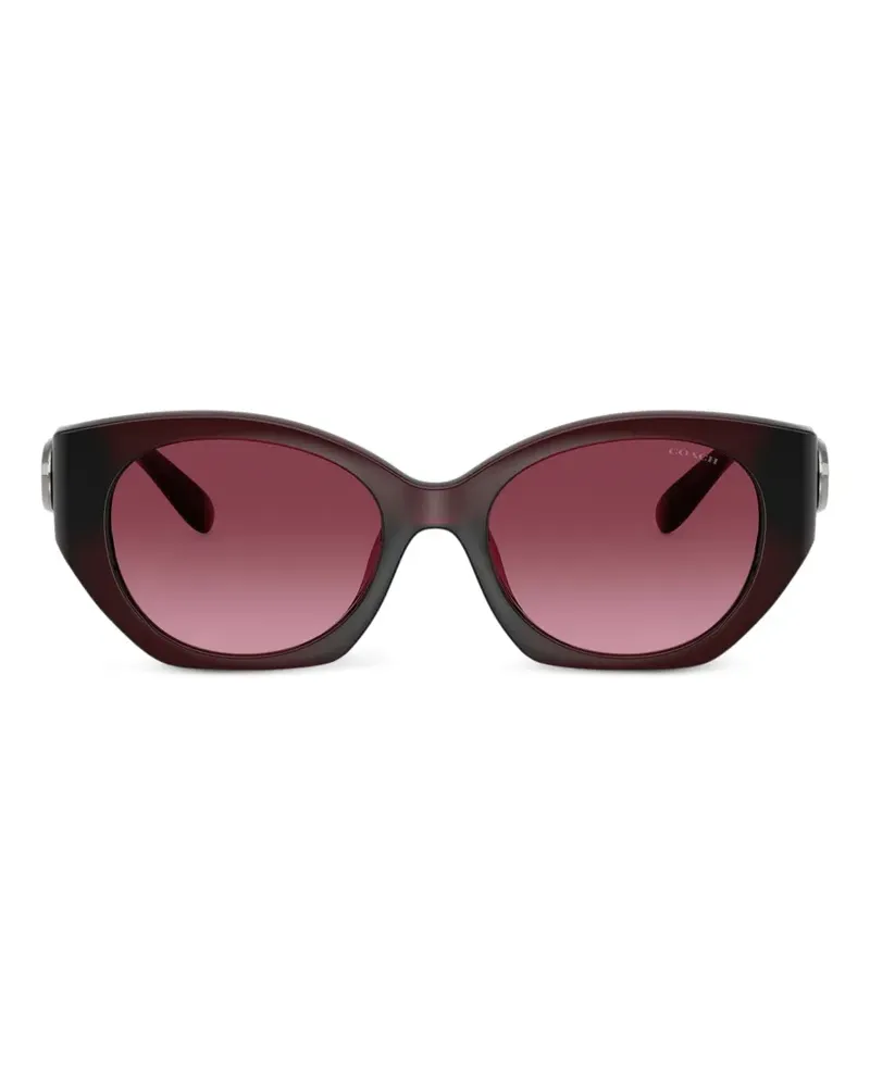 Coach Cat-Eye-Sonnenbrille mit Logo-Schild - Rot Rot