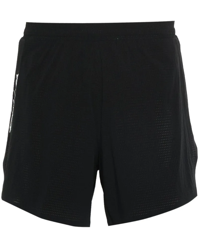Y-3 Run Shorts mit Lochmuster Schwarz
