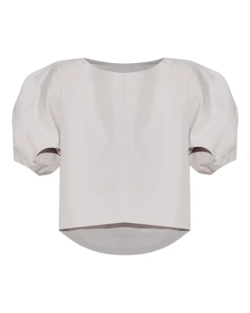 Issey Miyake asymmetric puff-sleeve blouse - Grau Grau