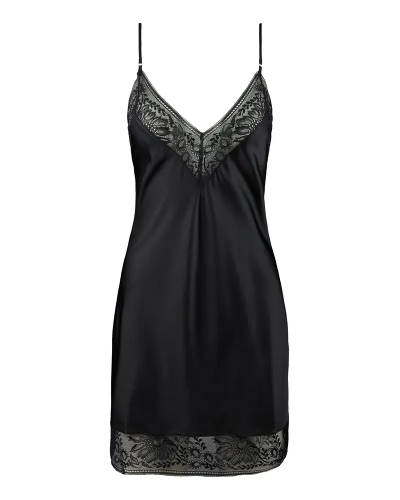 Aubade Midnight Whisper Nachthemd mit Spitzenbesatz - Schwarz Schwarz