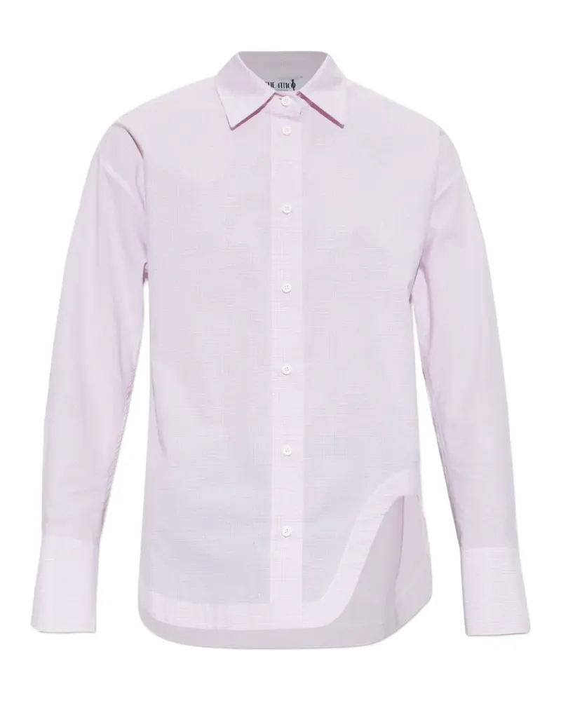 ATTICO checked-pattern cutout-detail shirt - Rosa Rosa