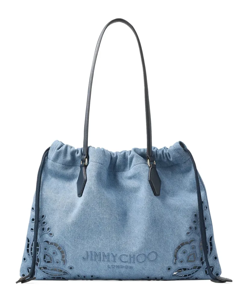 Jimmy Choo Kordelzug-Schultertasche mit Laser-Cuts - Blau Blau