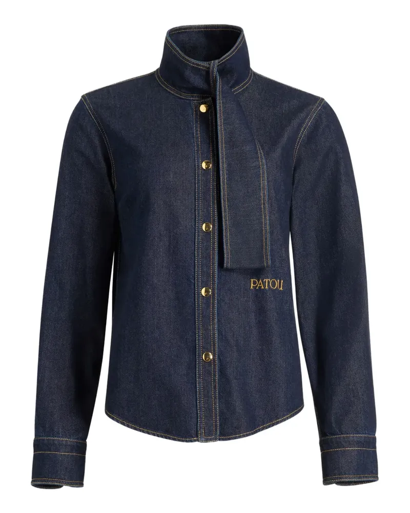 Patou Jeanshemd mit Schalkragen - Blau Blau