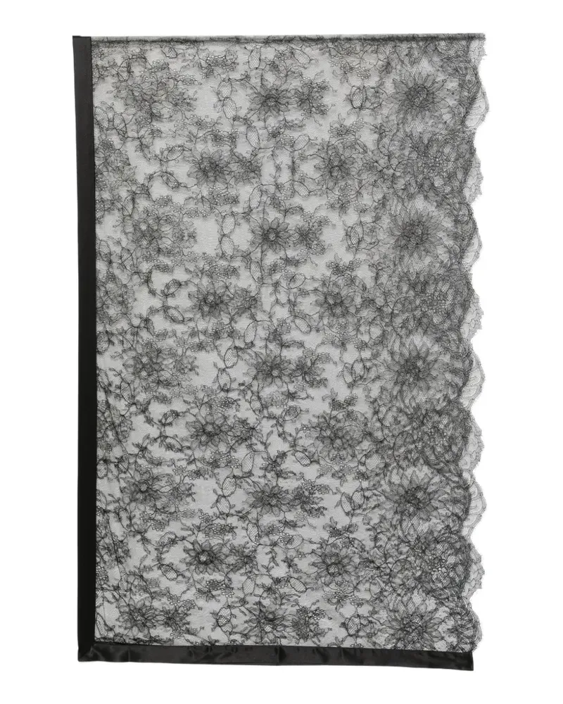 Carine Gilson Stola mit Blumenspitze - Schwarz Schwarz