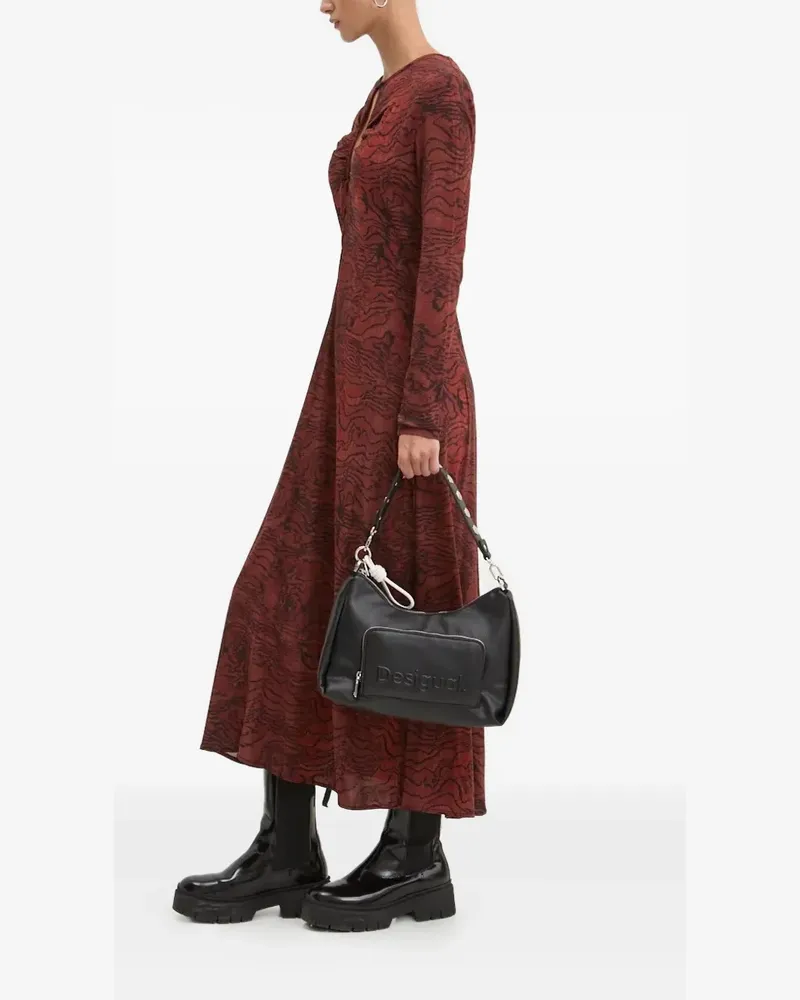 Desigual Midikleid mit Wellen-Print - Rot Rot