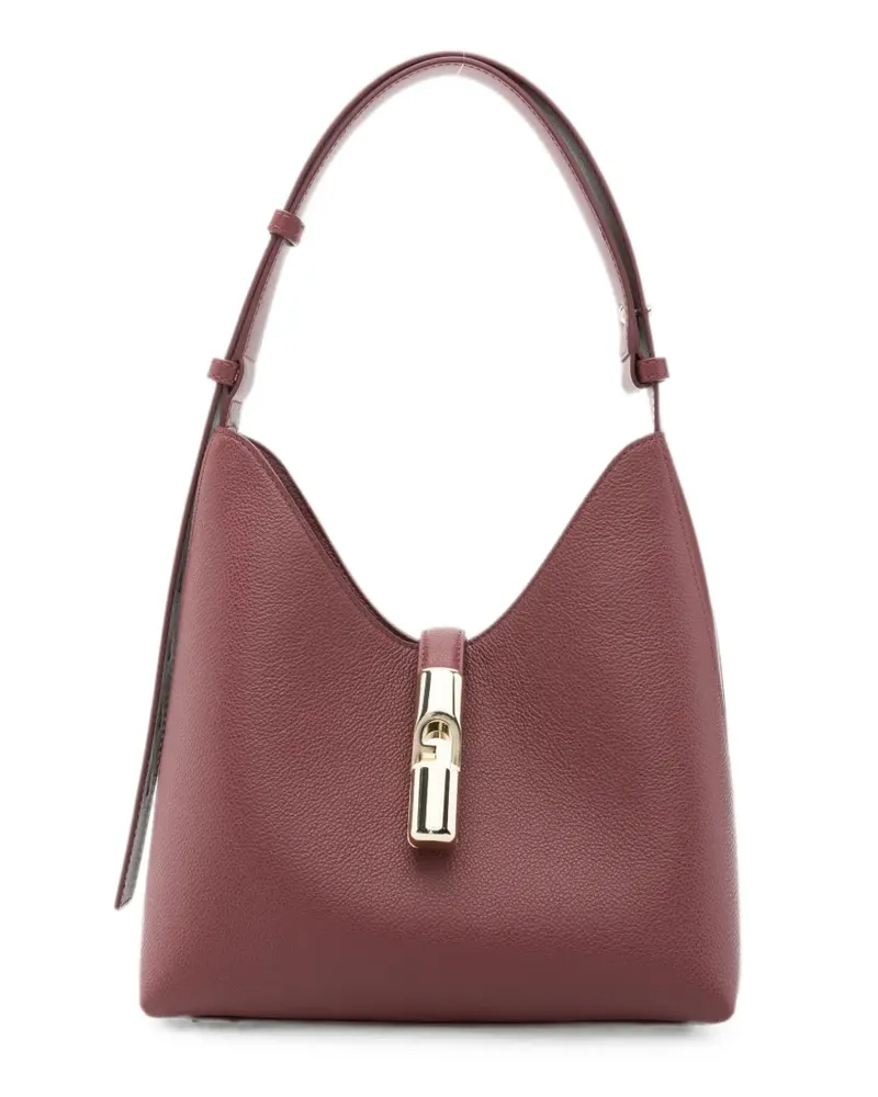 Furla grained-leather turn-lock tote bag - Rot Rot