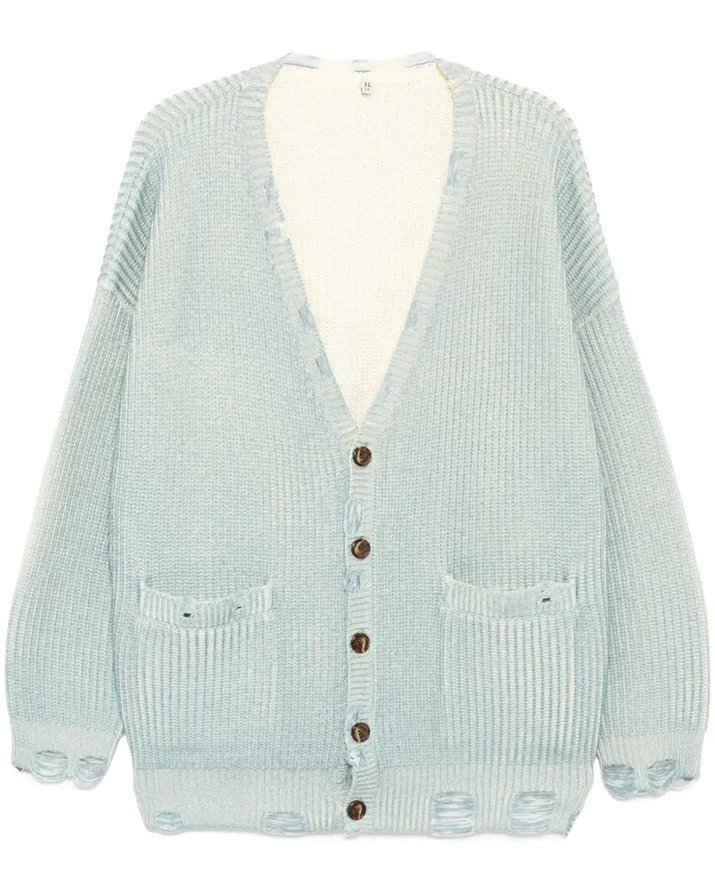 R13 Cardigan mit Print - Blau Blau