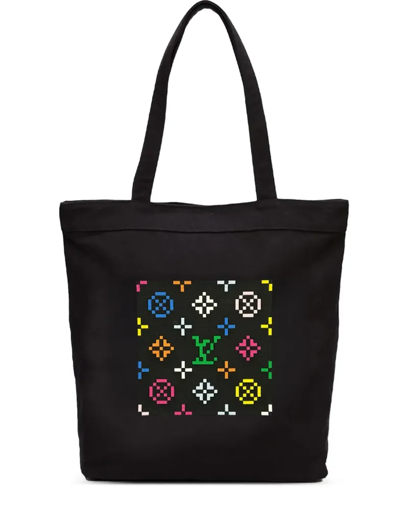 Mostly Heard Rarely Seen Tote Bag mit Pixelmuster - Schwarz Schwarz