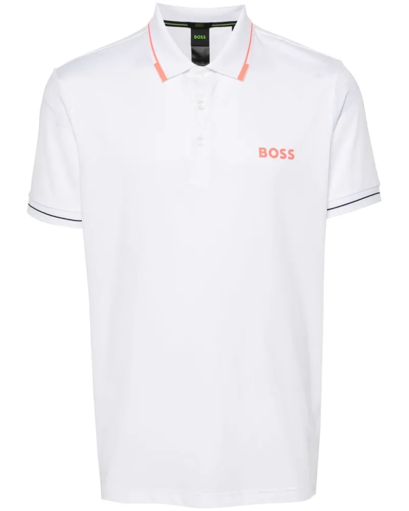 HUGO BOSS Poloshirt mit Logo-Print - Weiß Weiß