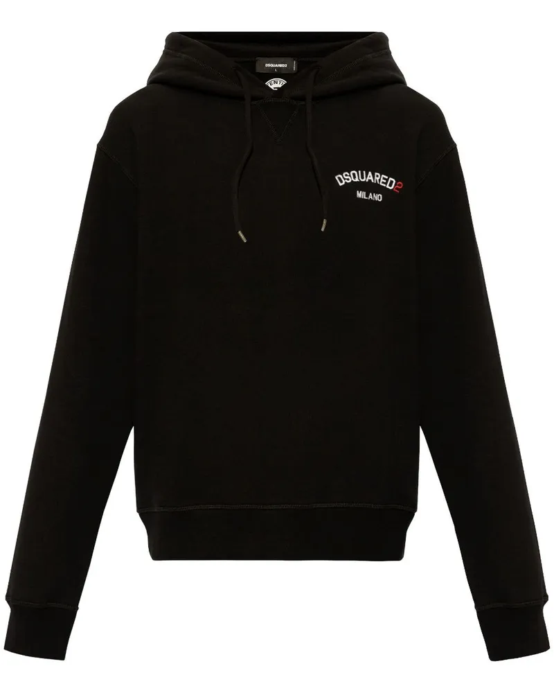 Dsquared2 Hoodie mit Logo-Stickerei Schwarz